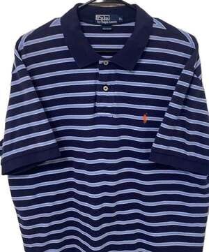 Polo Ralph Lauren Blue Striped Short Sleeve Polo Shirt XL